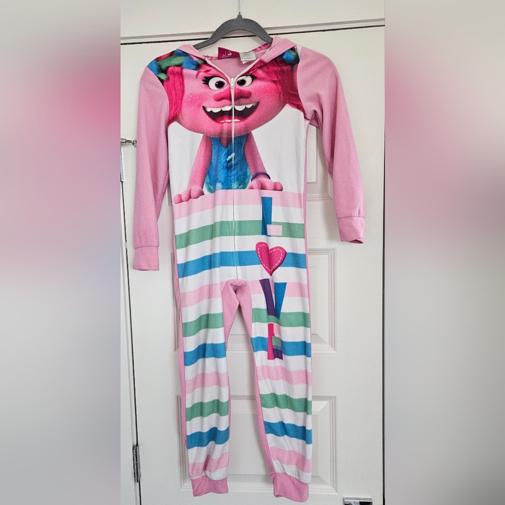4/$30 Trolls Hooded one piece PJ's